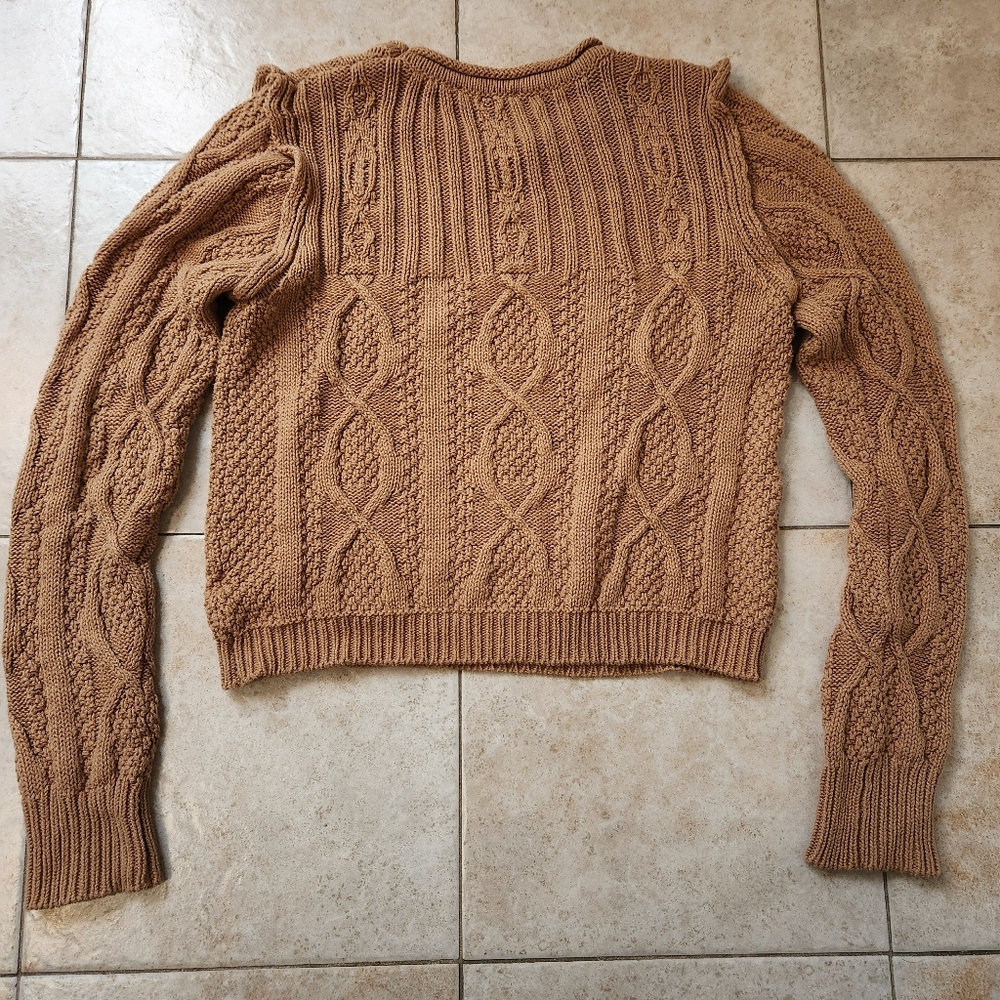 Final Touch Cropped Sweater - Sz Small 100% Cotton